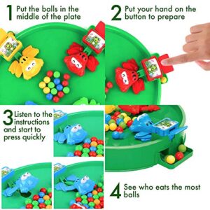 Hungry Frogs Board Game – Intense Game of Quick Reflexes – Pre-School Game for Ages 3 and Up; for 2 to 4 Players