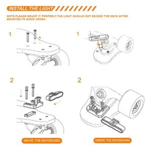 IWONDER V3.0 Skateboard Lights Longboard USB Rechargeable Lights Super Bright Led Electric Skateboard Light Accessory Outdoor Waterproof Flashing Safety Skateboard Rear Lights