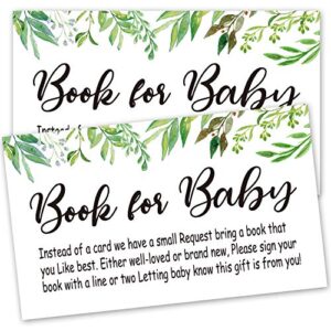 giftideaworkshop baby shower book request, 100 count greenery invitation, baby shower games, party supplies