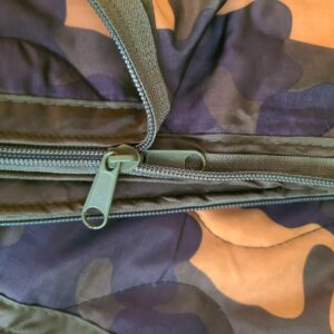 BATTLBOX Woodlands Camo Woobie Bubbie Military Style Poncho Liner and Sleeping Bag (with Zipper) and Tie Down Straps