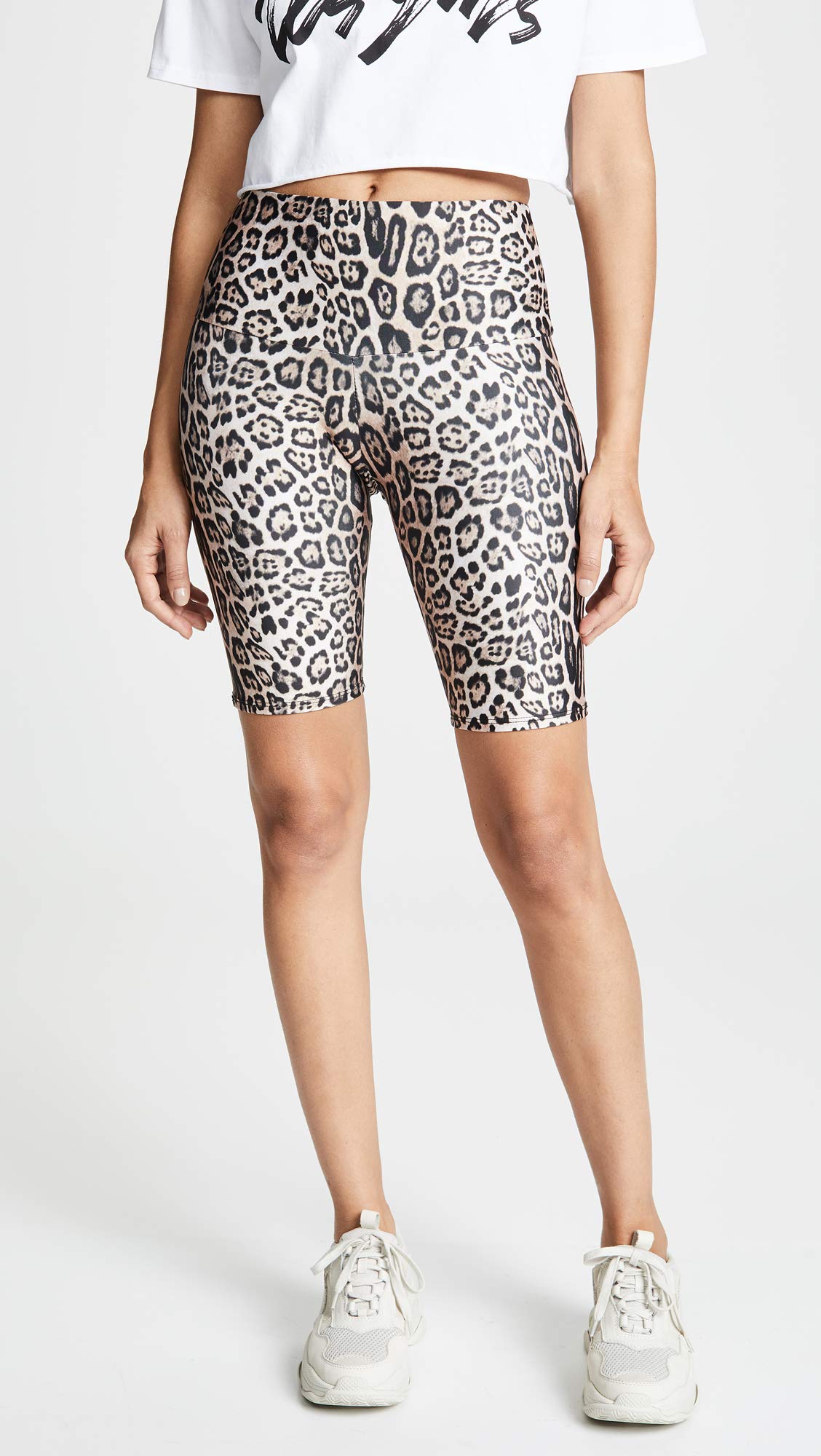 Onzie womens High Rise Bike Yoga Shorts, Leopard, X-Small US