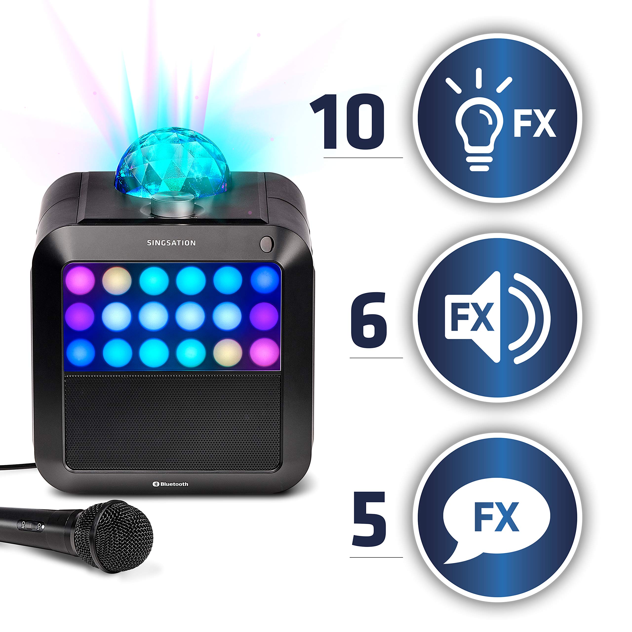 Portable Karaoke Machine - SINGSATION Star Burst - System Comes w/ 2 Mics, Room-Filling Light Show, Retro Light Panel & Works via Bluetooth - No CDs Required - YouTube Your Favorite Karaoke Songs