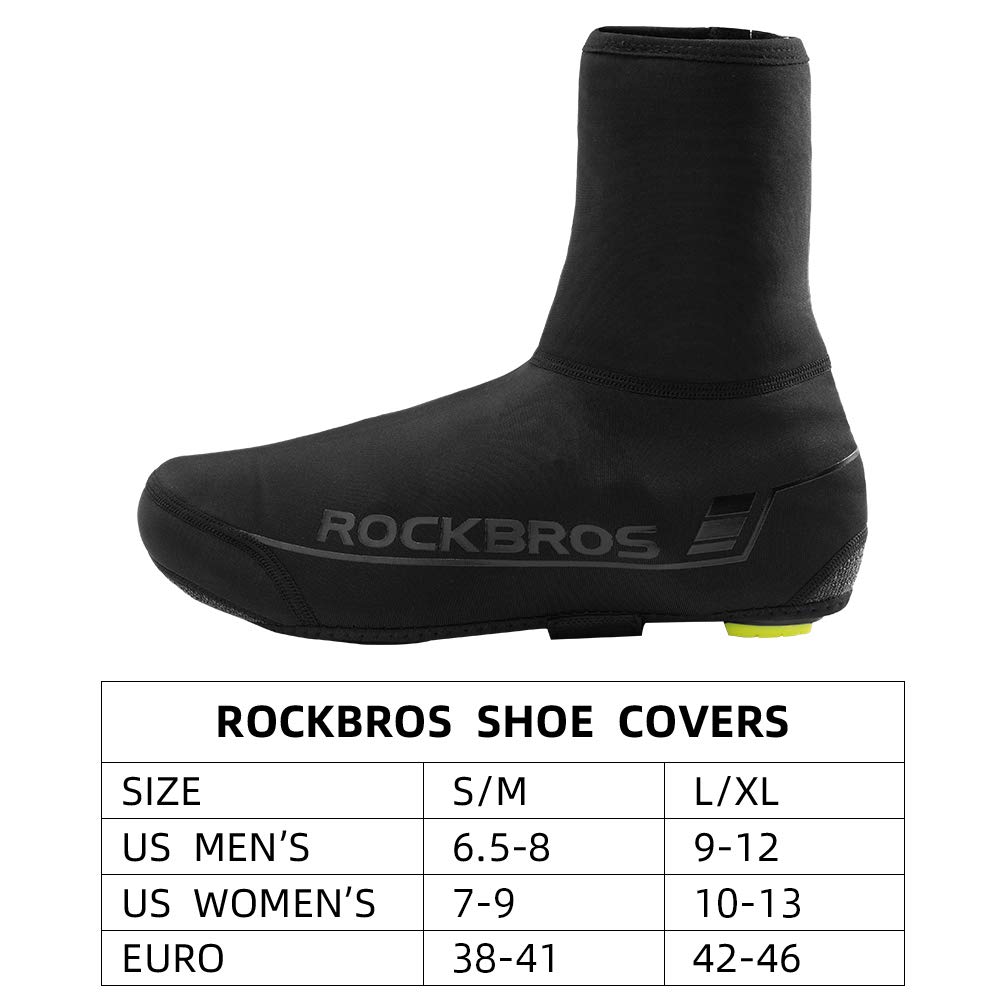 ROCKBROS Cycling Shoe Covers Winter Shoes Cover Windproof Bike Bicycle Overshoes for Men Women Thermal Warmer Black