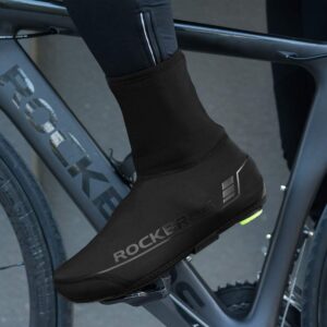 ROCKBROS Cycling Shoe Covers Winter Shoes Cover Windproof Bike Bicycle Overshoes for Men Women Thermal Warmer Black