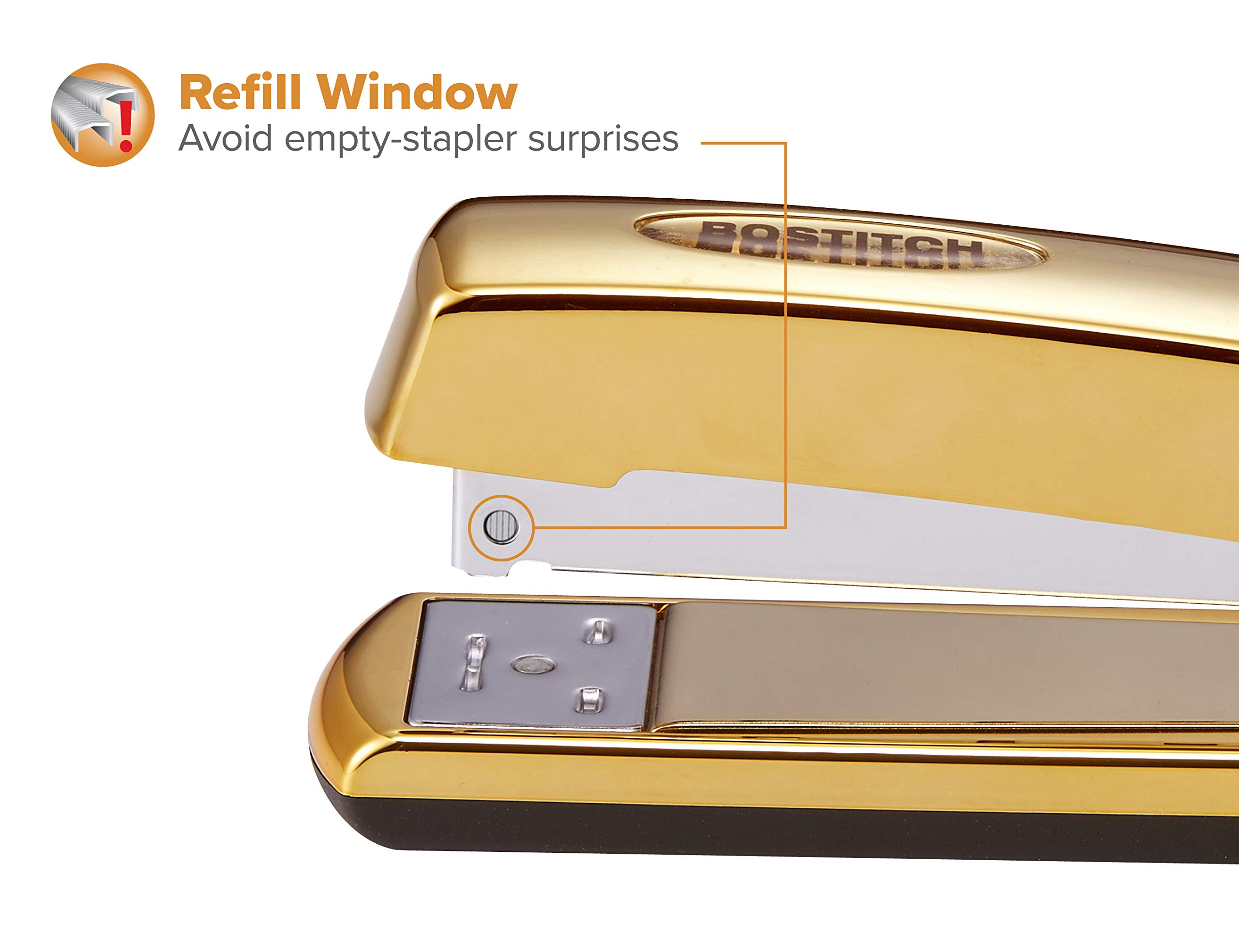 Bostitch Office Professional Metal Executive Stapler, 20 Sheet Capacity, Gold Chrome (B5000-GOLD)