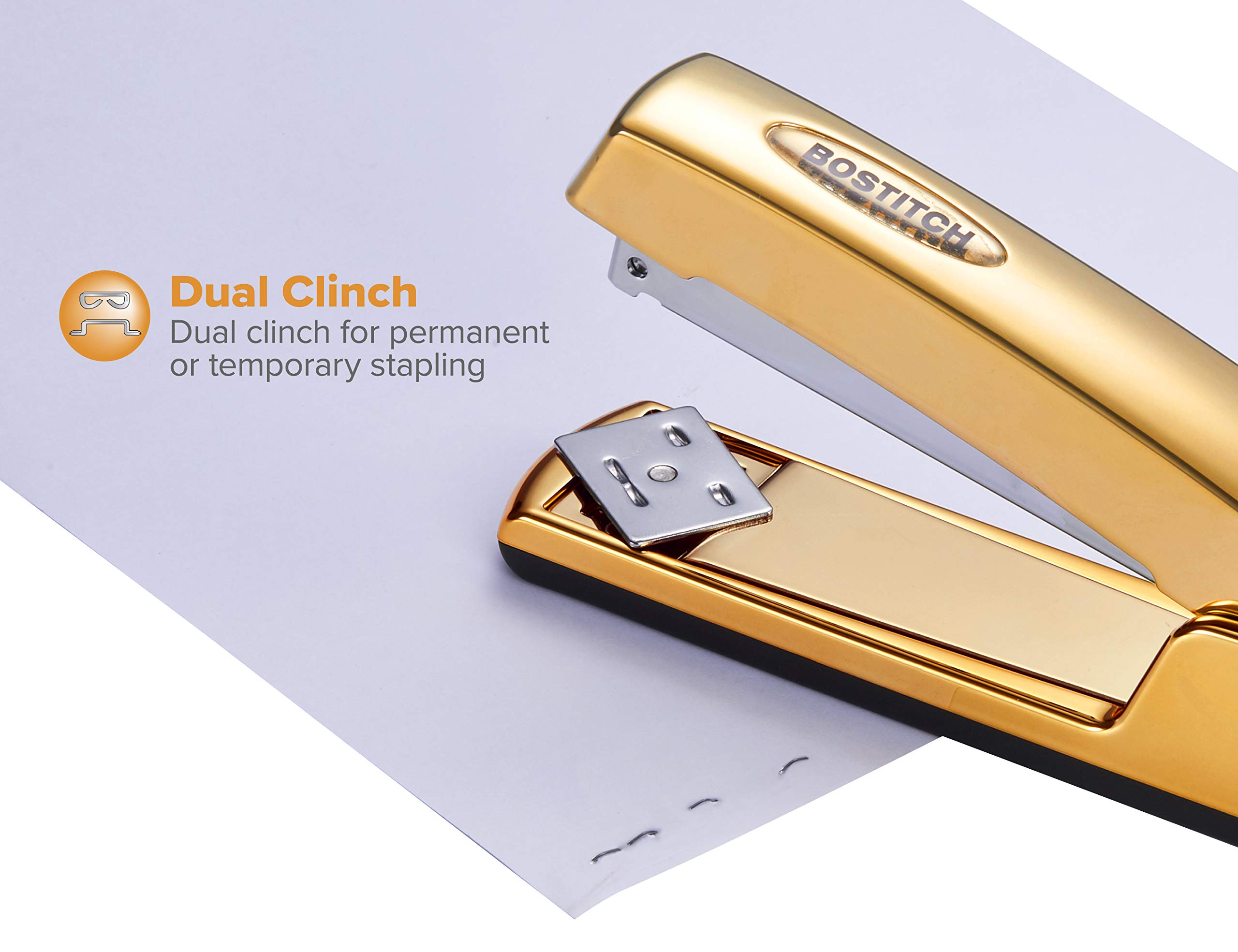 Bostitch Office Professional Metal Executive Stapler, 20 Sheet Capacity, Gold Chrome (B5000-GOLD)