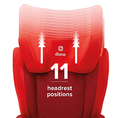 Diono Monterey 4DXT Latch, 2-in-1 High Back Booster Car Seat with Expandable Height, Width, Advanced Side Impact Protection, 8 Years 1 Booster, Red