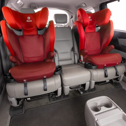 Diono Monterey 4DXT Latch, 2-in-1 High Back Booster Car Seat with Expandable Height, Width, Advanced Side Impact Protection, 8 Years 1 Booster, Red