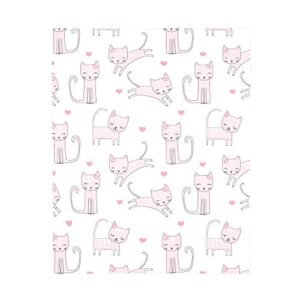 NoJo Super Soft Pink & White Purrdy Kitty Cat Fitted Mini Crib Sheet, Pink, White , 38x5x24 Inch (Pack of 1)