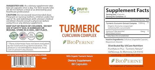 PureNature Turmeric Curcumin Extract Complex (1 Bottle)