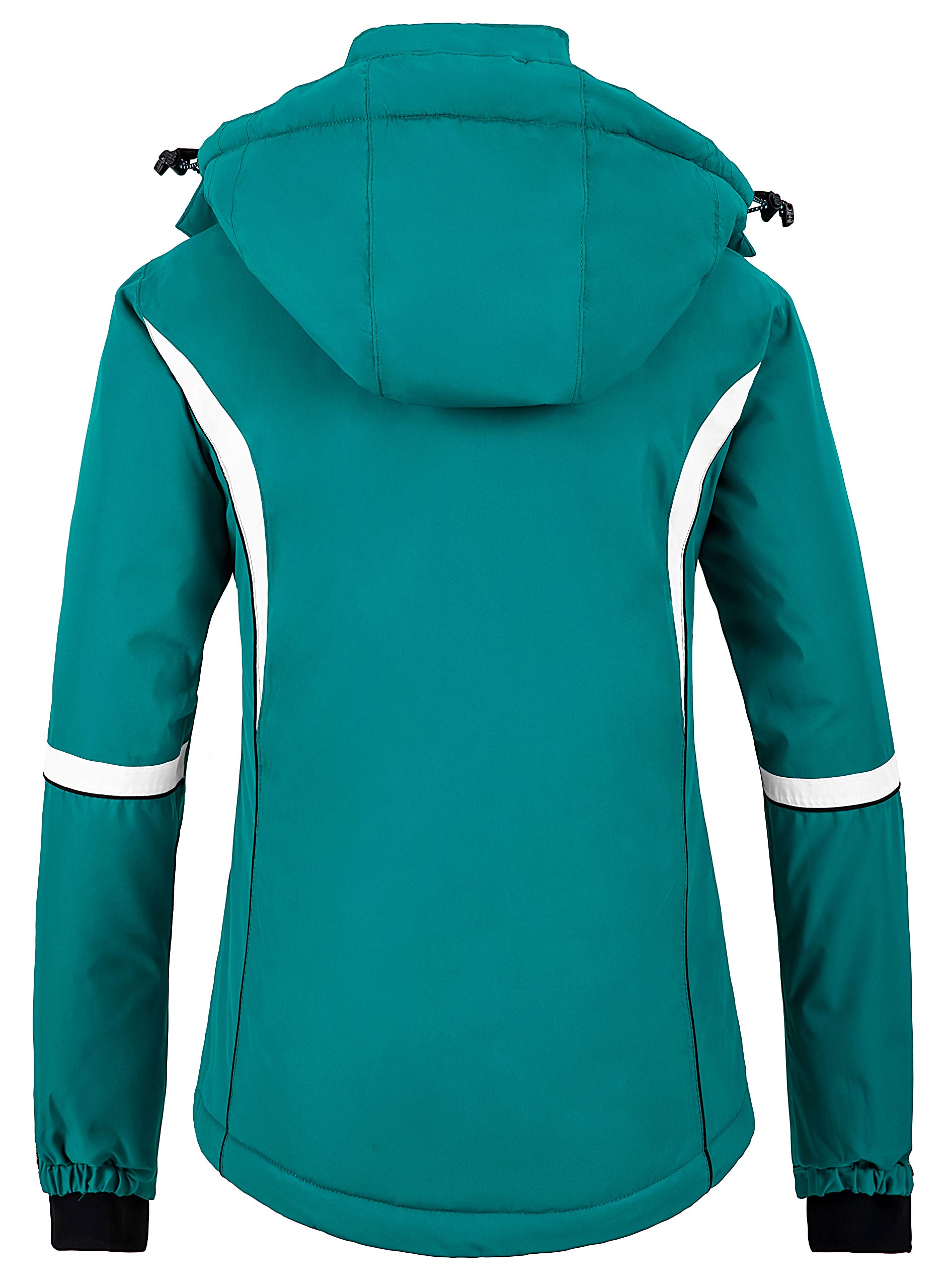 wantdo Women's Mountain Fully Taped Seams Waterproof Snowboard Jacket with Detachable Hood Turquoise M