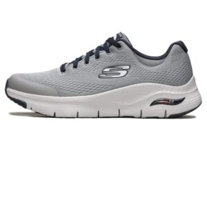 Skechers Men's Arch Fit Oxford, Gray/Navy, 12 M US