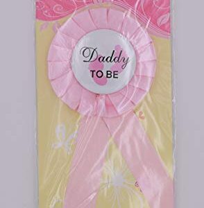 Topfunny Pink Daddy to Be Tinplate Badge Pin Baby Shower Buttons for Baby Shower Party Celebration Gender Reveals Party Suppliers