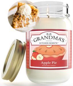 stillwater bath and body™ apple pie scented candle for home | non toxic long lasting soy candles | delicious scent | one pint mason jar | hand made in the usa
