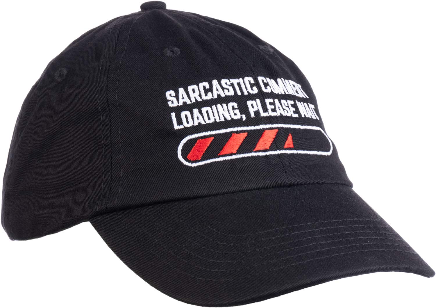 Ann Arbor T-shirt Co. Sarcastic Comment Loading Please Wait Funny Sarcasm Humor for Men Women Baseball Cap Dad Hat Black