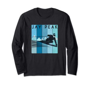 retro jay peak, vermont design - vintage snow ski long sleeve t-shirt
