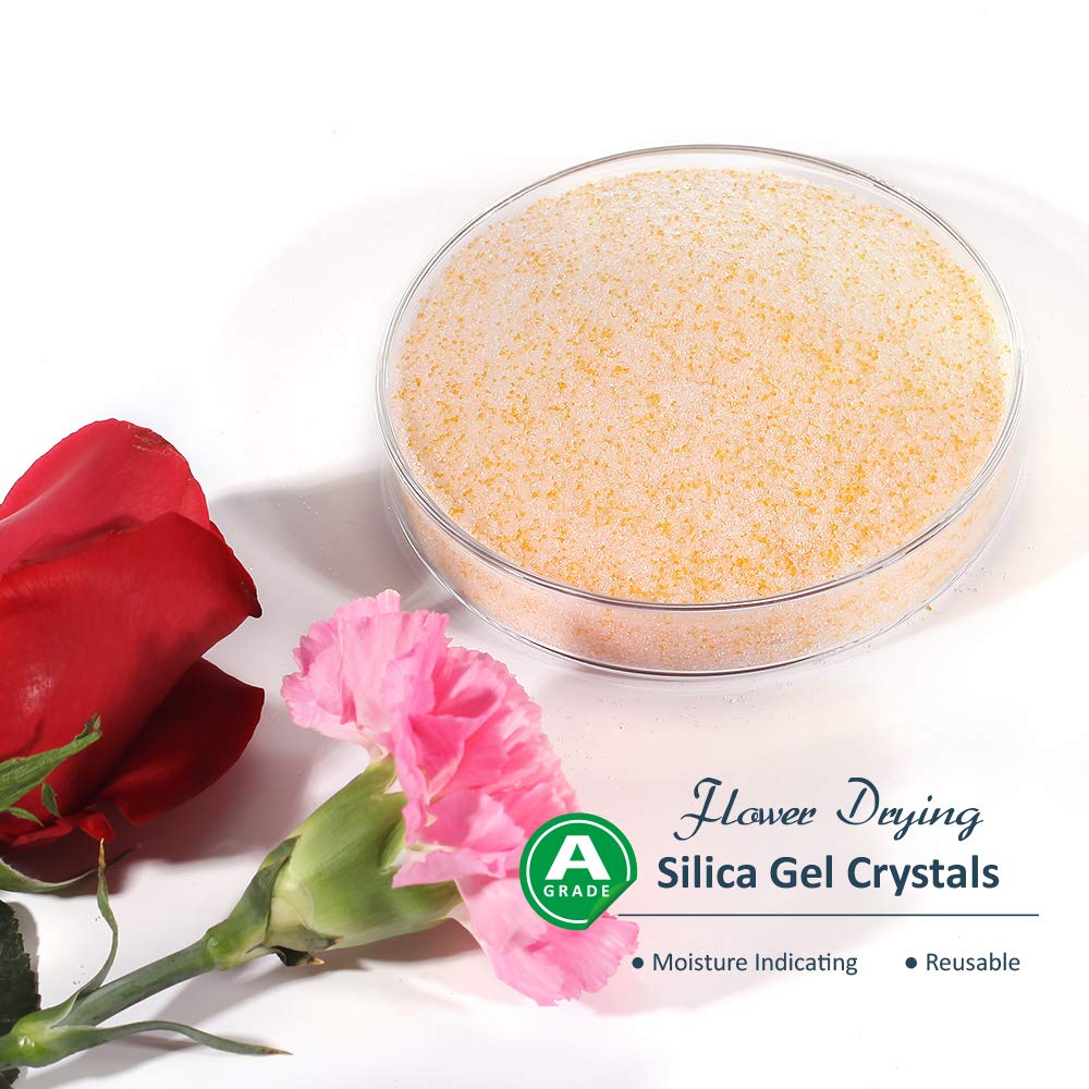 wisedry Silica Gel Flower Drying Crystals - 5 LBS, Color Indicating, Reusable