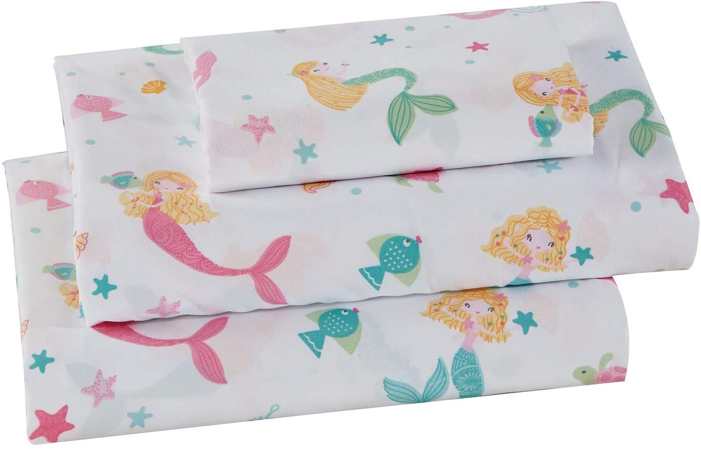 Size Sheet Set Pink Mermaid For Girls/Teens Mermaids Shells Fishes Turtles New # Pink Mermaid (Twin)