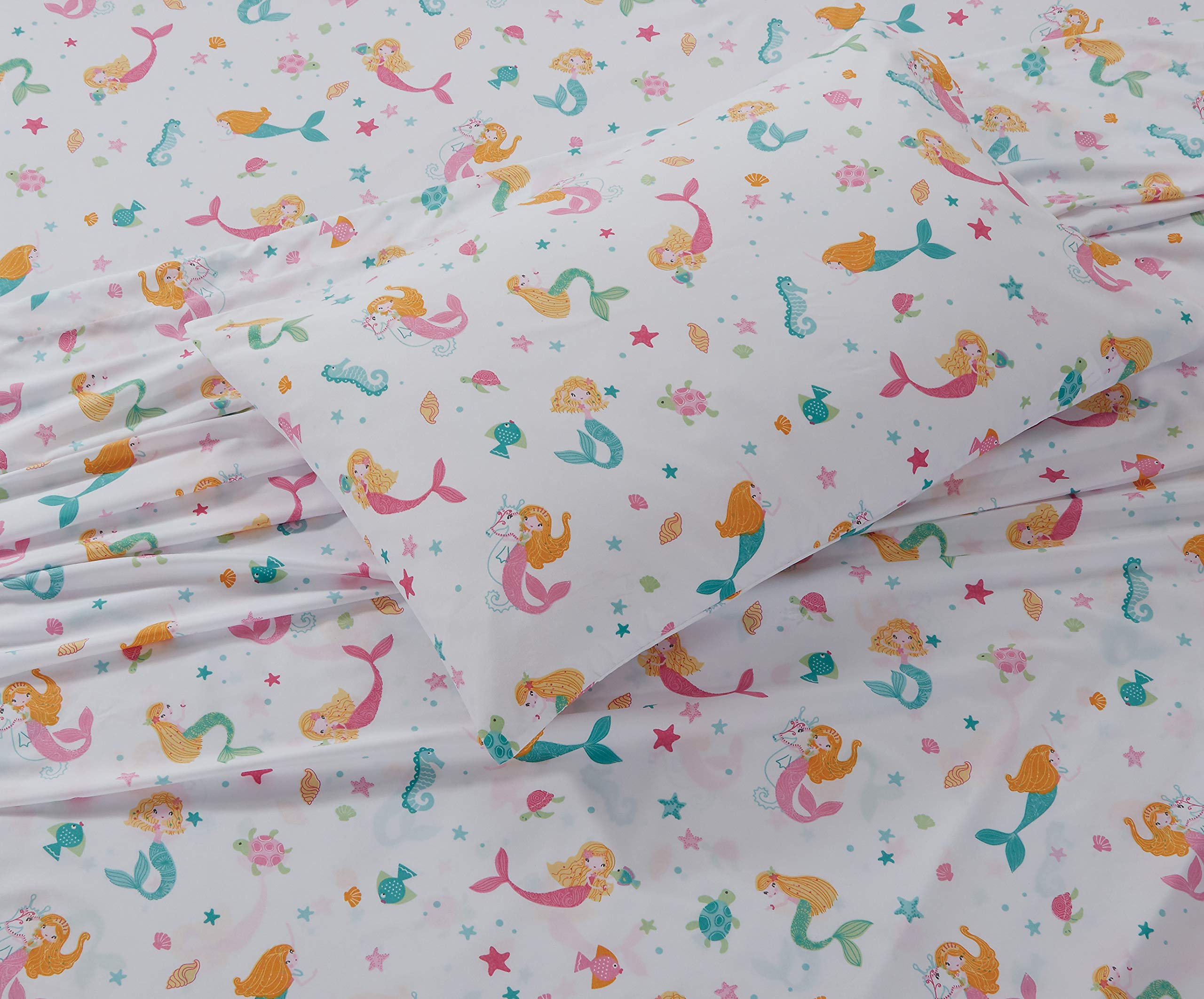 Size Sheet Set Pink Mermaid For Girls/Teens Mermaids Shells Fishes Turtles New # Pink Mermaid (Twin)