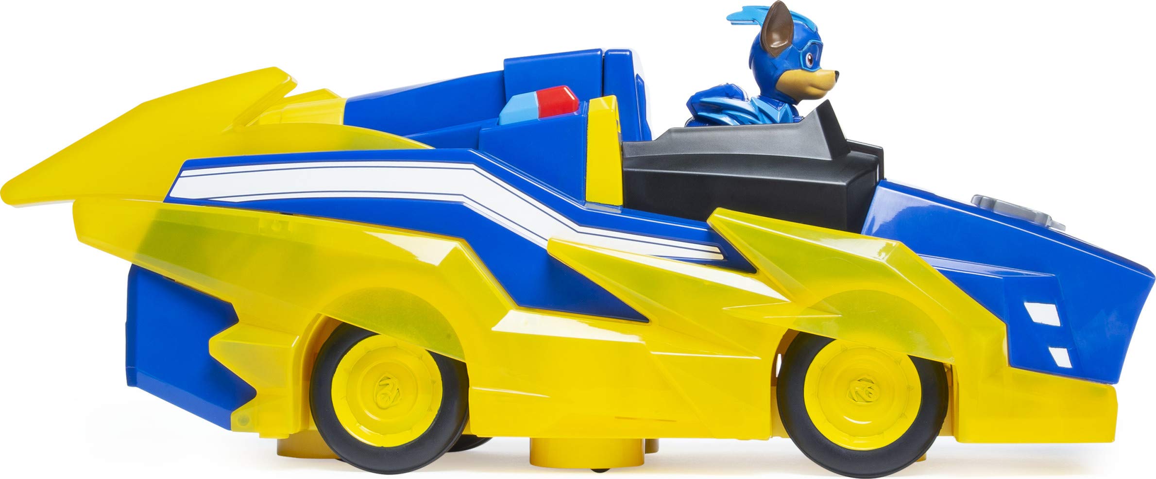 Paw Patrol, Mighty Pups Charged Up Chase Transforming Deluxe Vehicle Preschool Toy with Lights and Sounds