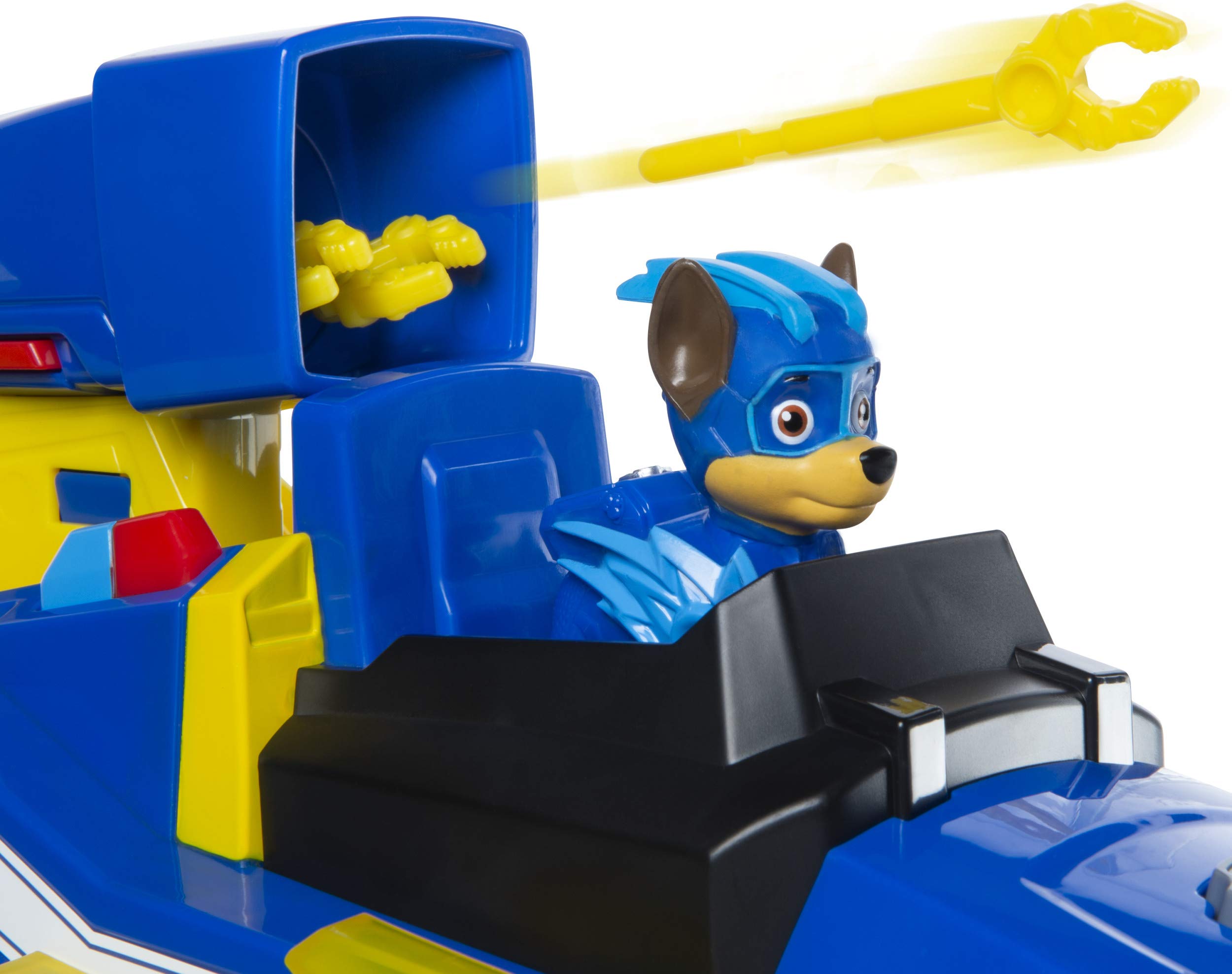 Paw Patrol, Mighty Pups Charged Up Chase Transforming Deluxe Vehicle Preschool Toy with Lights and Sounds