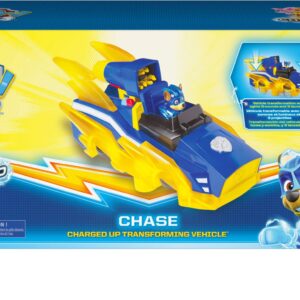 Paw Patrol, Mighty Pups Charged Up Chase Transforming Deluxe Vehicle Preschool Toy with Lights and Sounds