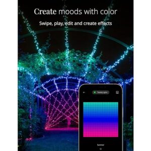 Twinkly App-Controlled 105ft Smart String LED Lights with 400 AWW LEDs - WiFi & Bluetooth Connectivity, Sync with Music, Indoor/Outdoor Use (IP44), Compatible with Google Assistant & Amazon Alexa