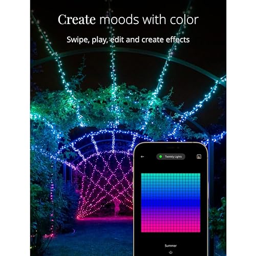 Twinkly App-Controlled 105ft Smart String LED Lights with 400 AWW LEDs - WiFi & Bluetooth Connectivity, Sync with Music, Indoor/Outdoor Use (IP44), Compatible with Google Assistant & Amazon Alexa