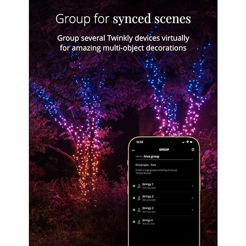 Twinkly App-Controlled 105ft Smart String LED Lights with 400 AWW LEDs - WiFi & Bluetooth Connectivity, Sync with Music, Indoor/Outdoor Use (IP44), Compatible with Google Assistant & Amazon Alexa