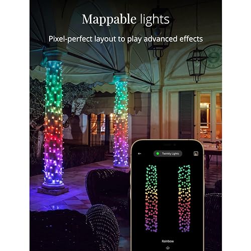 Twinkly App-Controlled 105ft Smart String LED Lights with 400 AWW LEDs - WiFi & Bluetooth Connectivity, Sync with Music, Indoor/Outdoor Use (IP44), Compatible with Google Assistant & Amazon Alexa