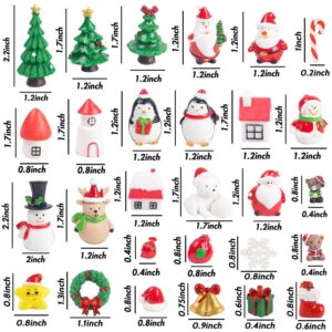 LovesTown 38 PCS Fairy Garden Christmas Accessories, Christmas Miniature Ornaments, DIY Snow Globe Figurines, Christmas Decorations for Christmas Party