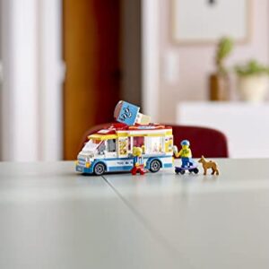 LEGO City Ice Cream Truck Van 60253 Building Toy Set - Featuring Skater Minifigures, Skateboard, and Dog Figure, Fun Gift Idea for Boys, Girls, and Kids Ages 5+