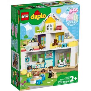 LEGO DUPLO Town Modular Playhouse 10929 Dollhouse with Furniture and a Family, Great Educational Toy for Toddlers (130 Pieces), Multicolor