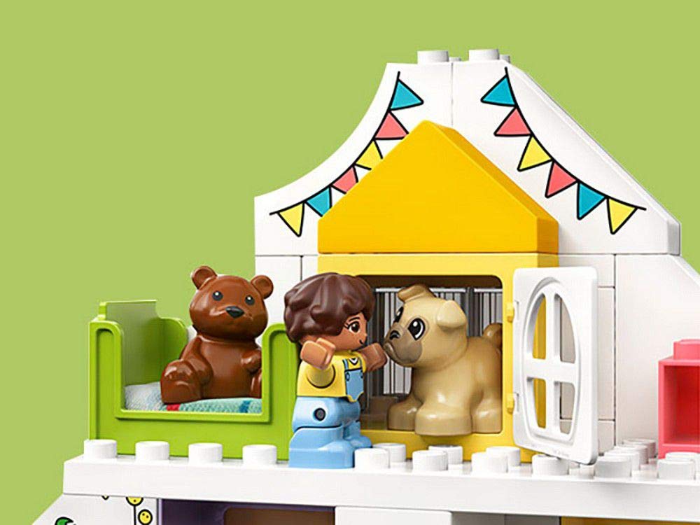 LEGO DUPLO Town Modular Playhouse 10929 Dollhouse with Furniture and a Family, Great Educational Toy for Toddlers (130 Pieces), Multicolor