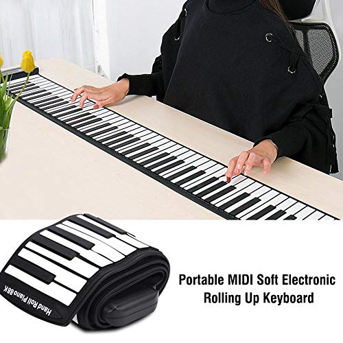 Rolling Piano, Portable 88 Keys Electronic Keyboard Hand Rolling Piano Built-in Rechargeable Battery