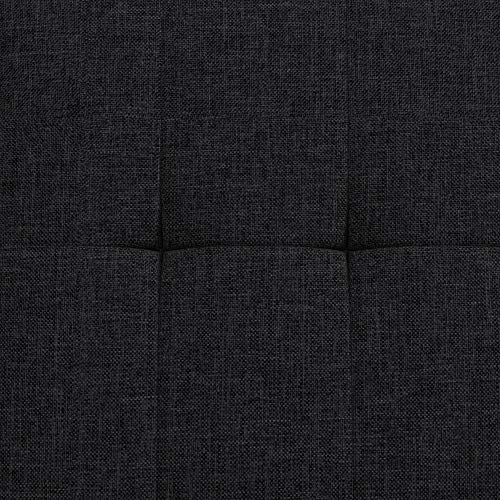 DHP Haven Small Space Sectional Sofa, Dark Gray Linen Futon,