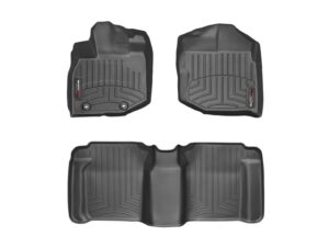 weathertech custom fit floorliners for honda fit - 1st & 2nd row (444671-441812), black