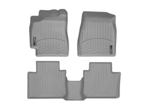 weathertech custom fit floorliners for toyota camry - 1st & 2nd row (46051-1-3), grey