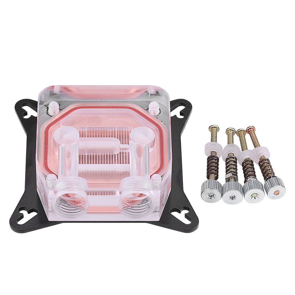 GPU Water Block, Computer Universal Water Cooling Block, GPU Waterblock Copper Base POM Cover with Waterway, Acrylic Water Cooling System Parts Radiator Clear Kits for DIY PC