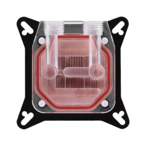 GPU Water Block, Computer Universal Water Cooling Block, GPU Waterblock Copper Base POM Cover with Waterway, Acrylic Water Cooling System Parts Radiator Clear Kits for DIY PC