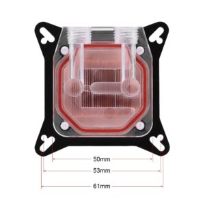 GPU Water Block, Computer Universal Water Cooling Block, GPU Waterblock Copper Base POM Cover with Waterway, Acrylic Water Cooling System Parts Radiator Clear Kits for DIY PC