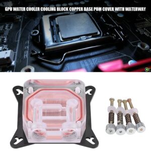 GPU Water Block, Computer Universal Water Cooling Block, GPU Waterblock Copper Base POM Cover with Waterway, Acrylic Water Cooling System Parts Radiator Clear Kits for DIY PC