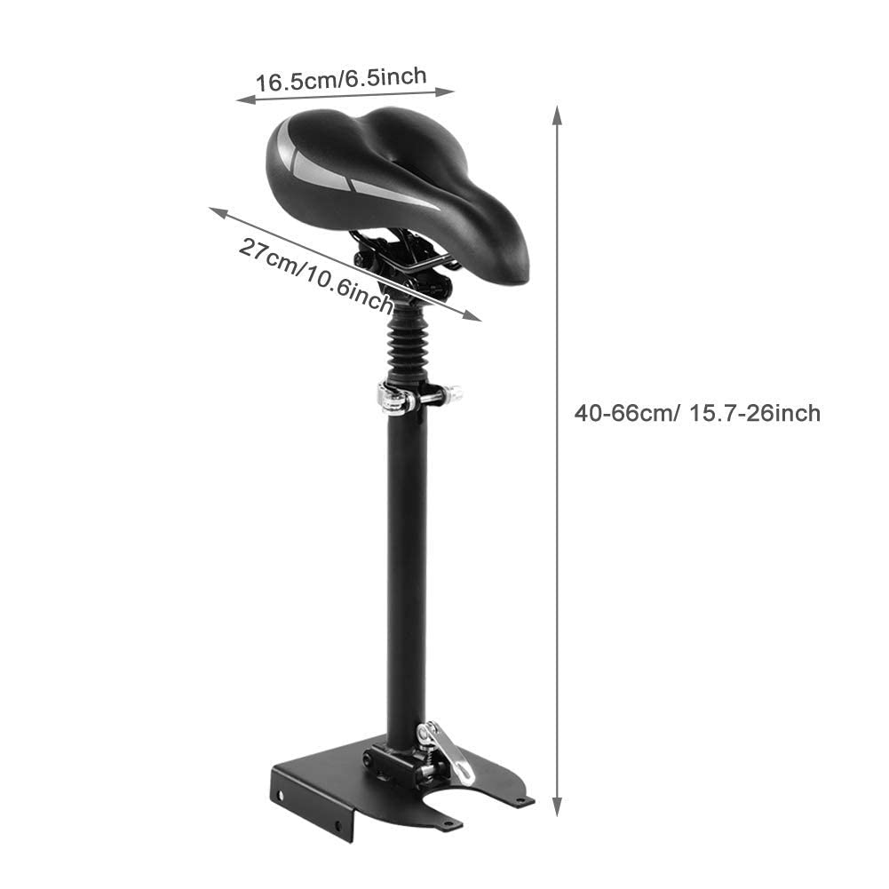 Electric Scooter with Seat Shock-Absorbing Scooter Accessories, Electric Skateboard Saddle for Xiaomi M365 Scooter, Adjustable Scooter Seat M365 Scooter Electric for Adults for Most Scooters (Black)