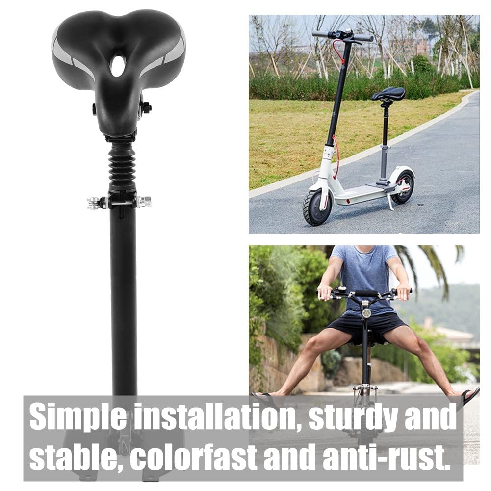 Electric Scooter with Seat Shock-Absorbing Scooter Accessories, Electric Skateboard Saddle for Xiaomi M365 Scooter, Adjustable Scooter Seat M365 Scooter Electric for Adults for Most Scooters (Black)