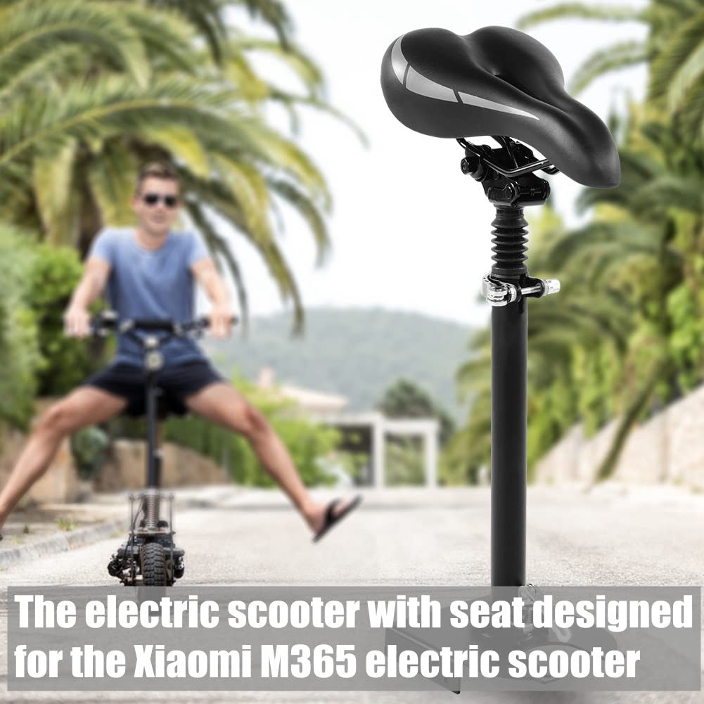 Electric Scooter with Seat Shock-Absorbing Scooter Accessories, Electric Skateboard Saddle for Xiaomi M365 Scooter, Adjustable Scooter Seat M365 Scooter Electric for Adults for Most Scooters (Black)