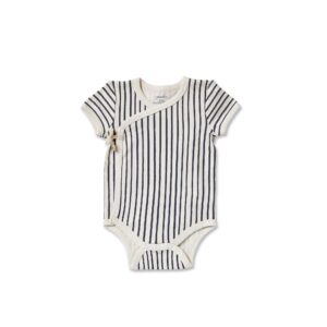 pehr stripes away short sleeve kimono one-piece ink, 3-6 months multicolor