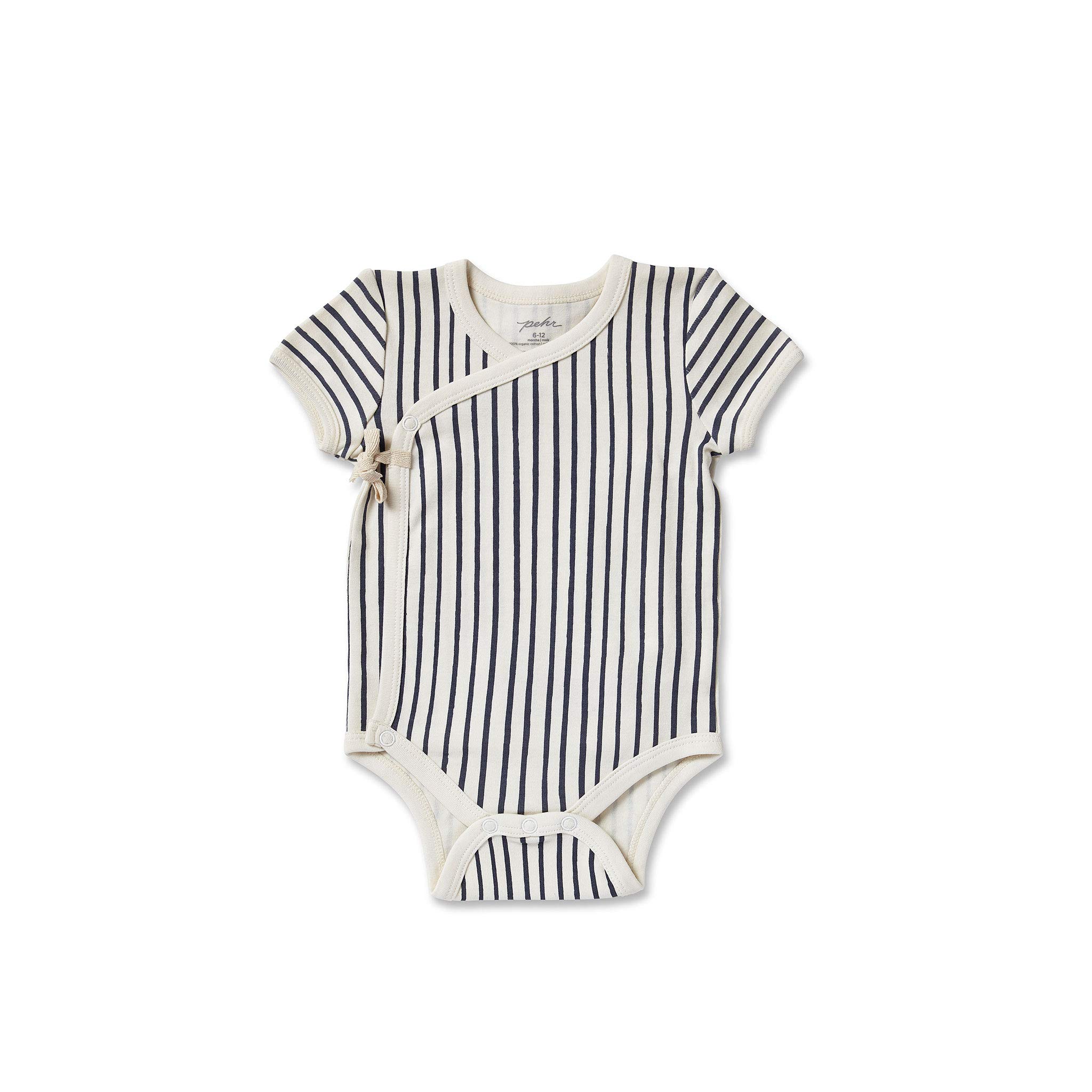 Pehr Stripes Away Short Sleeve Kimono One-Piece Ink, 3-6 Months Multicolor