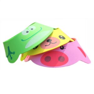 3pcs baby shower bathing cap cartoon frog pig bear shampoo hat protection bathing visor cap with four gear adjustments by rely2016