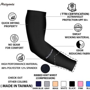 Arm Sleeve Compression Arm Sleeve For Men & Women - UV Sun Protection Cooling Arm Sleeves for Women For Tattoo Cover Up, Cycling, Golfing, Gaming, Fishing, Gardening 1 Pair Black Arm Sleeve