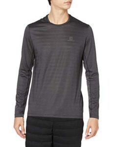 salomon men's xa long sleeve tee, black/heather, medium